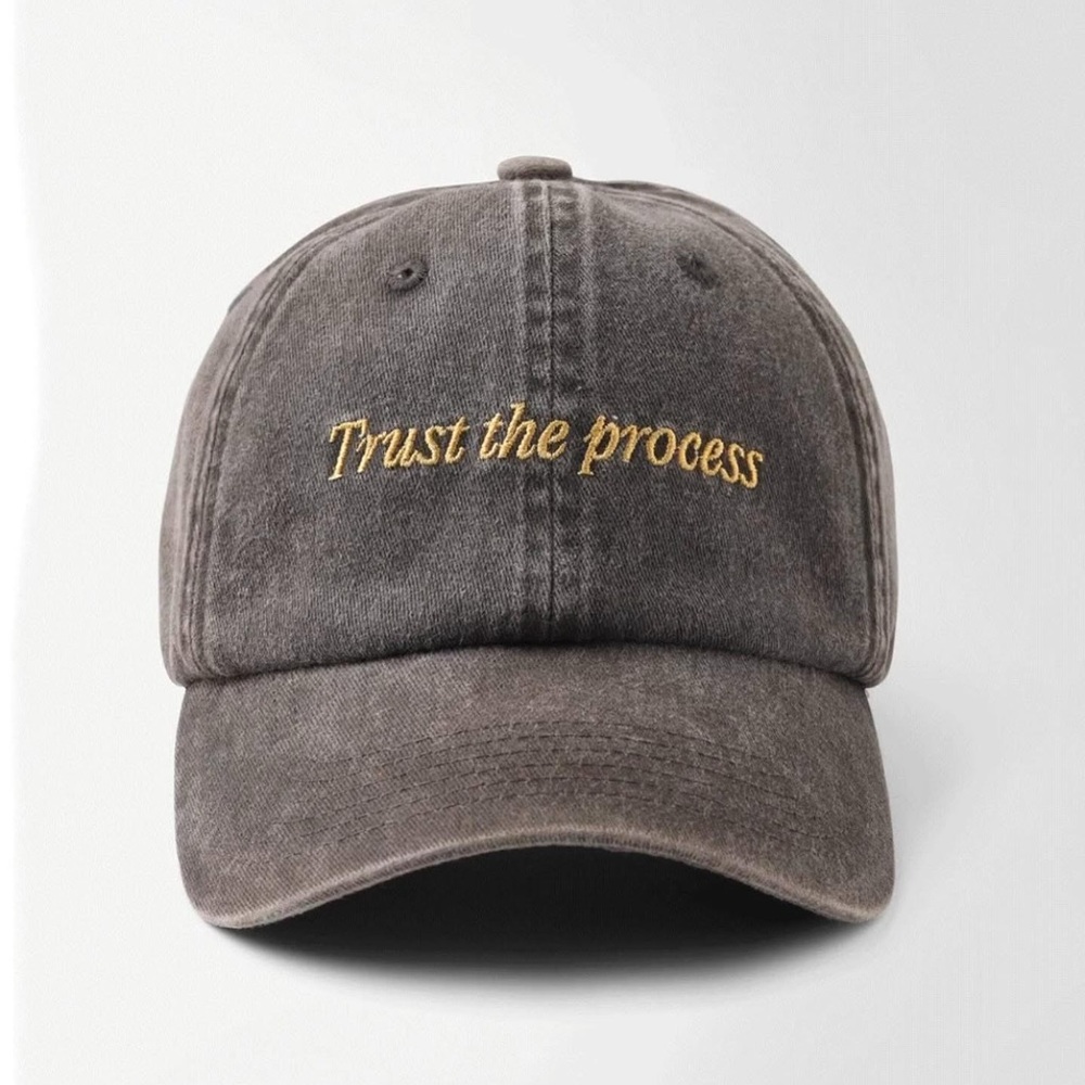 Active After Coffee Trust the Process Brown wash Cap NWT